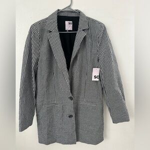SO Women's Classic Black and White Blazer Size L